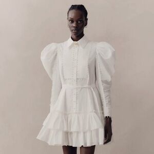 Aje Florence Pearl Trim Mini Dress